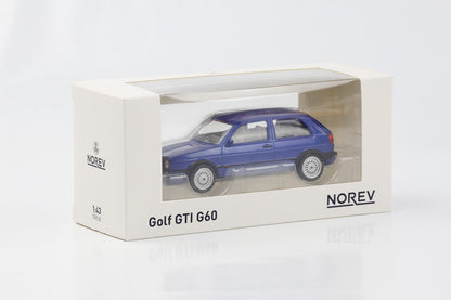 1:43 VW Golf II GTI G60 Volkswagen blu metallizzato Jet Car Norev pressofuso 840064