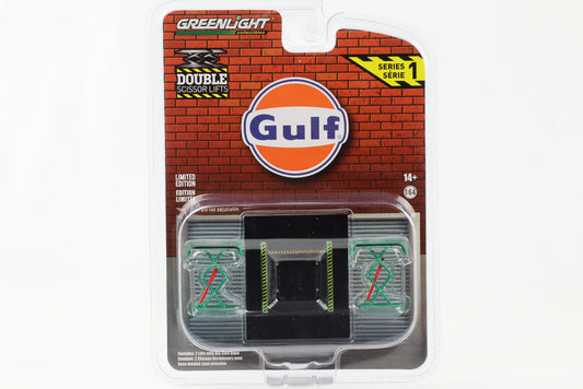 1:64 Gulf Double Scissor Lift Dopple Scissor Lifts Green Series 1 Greenlight