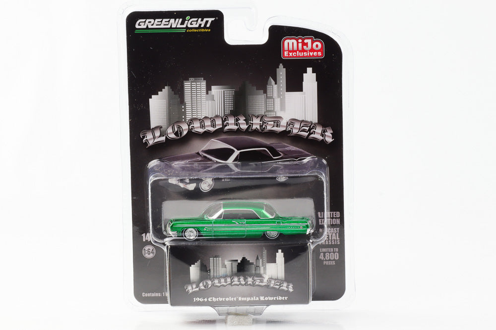 1:64 Lowrider 1964 Chevrolet Impala macchina verde Greenlight Mijo