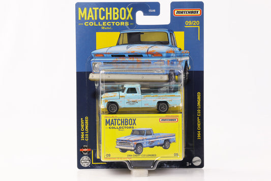 1:64 Collezionisti di scatole di fiammiferi Chevy C10 a pianale lungo del 1964 20/09