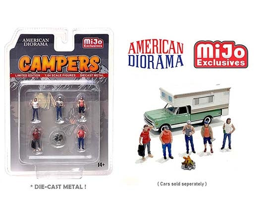 1:64 Figur Campers Set 6 Figuren American Diorama Mijo