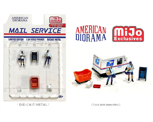 1:64 Figure Mail Service Set 2 figurines avec accessoires American Diorama Mijo limited