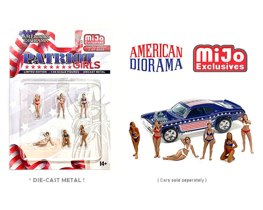 1:64 Figure Bikini Patriot Set Girls 6 Figure American Diorama Mijo limitato