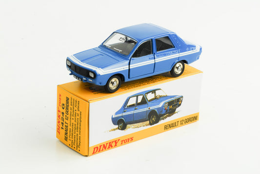 1:43 Renault 12 Gordini listras brancas azuis Dinky Toys Atlas 1424 G