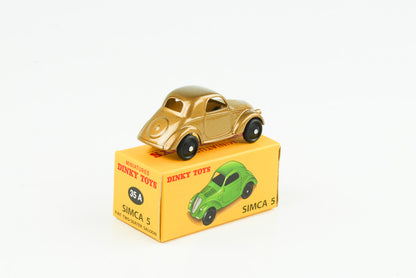 1:43 Simca 5 Topolino dourado metálico Dinky Toys DeAgostini 35 A