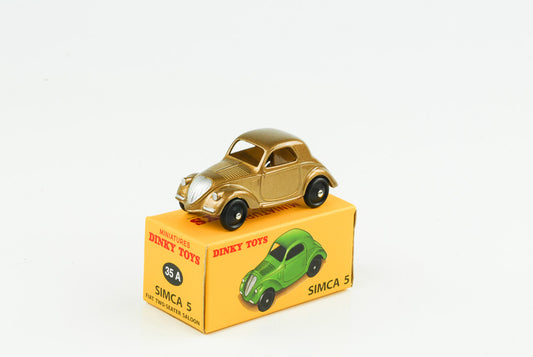 1:43 Simca 5 Topolino dourado metálico Dinky Toys DeAgostini 35 A