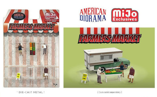 1:64 Figura Farmers Market Sales Market Set 3 Figuras American Diorama Mijo 5