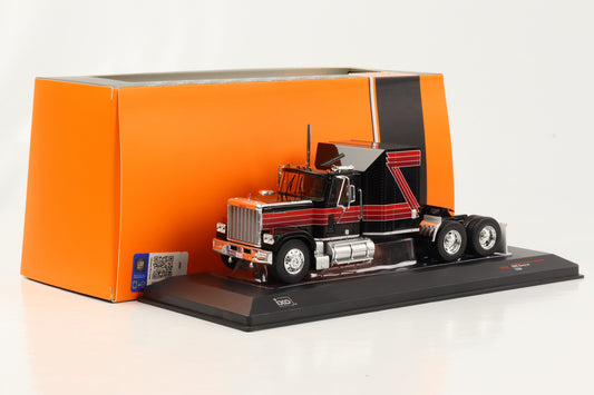 1:43 GMC General caminhão trator preto vermelho 1980 IXO