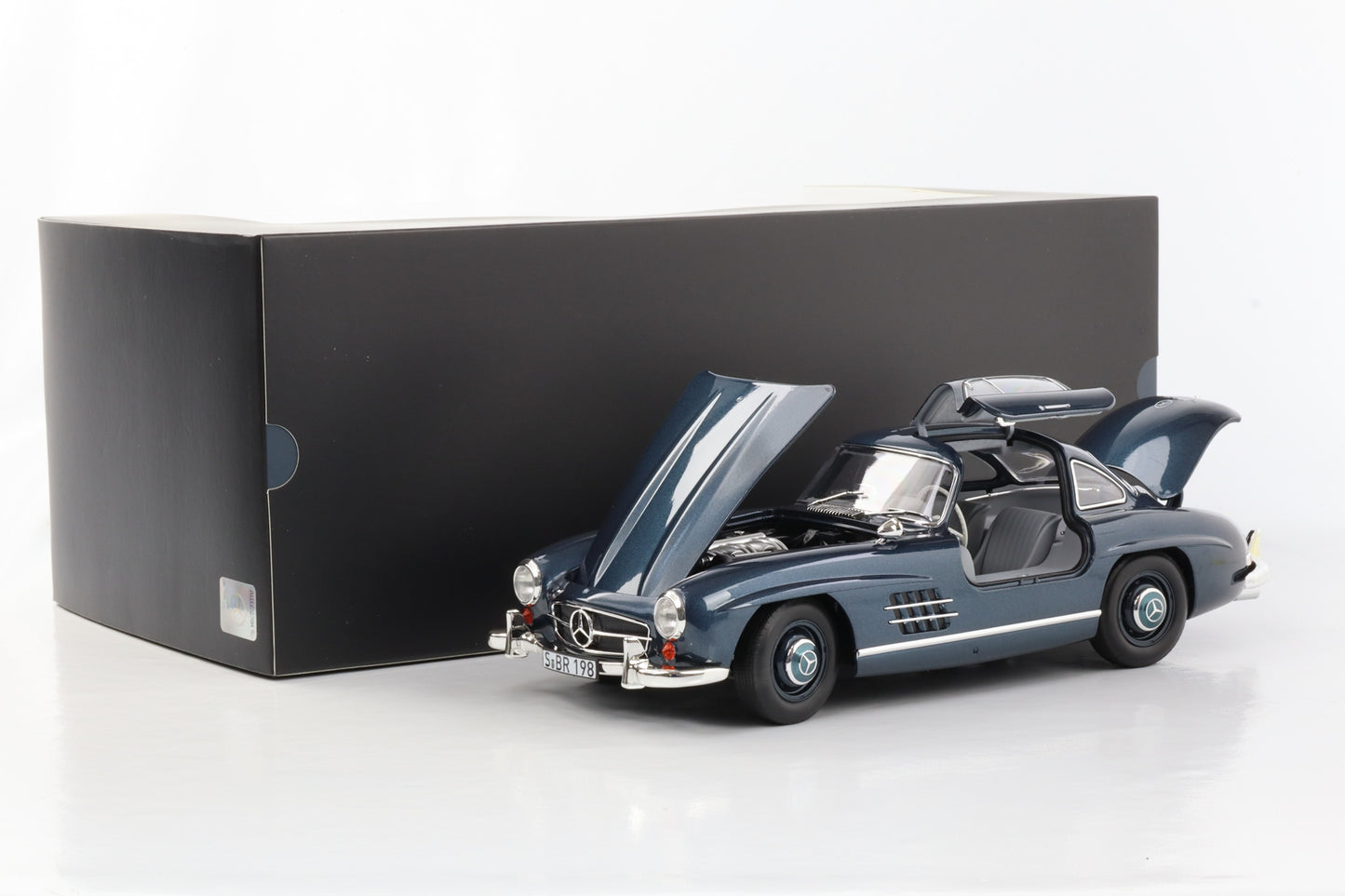 1:18 Mercedes-Benz 300 SL W198 II bleu moyen métallisé Concessionnaire Norev