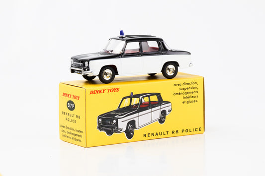 1:43 Renault R8 Police 黑色白色 Dinky Toys DeAgostini 517 P