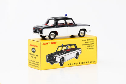 1:43 Renault R8 Police negro blanco Dinky Toys DeAgostini 517 P