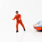 1:18 Figure Mechanic Ken Pushing Suit Orange American Diorama Figures