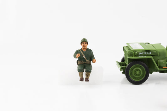 1:18 Figura Soldado III da Segunda Guerra Mundial dos EUA Motorista Diorama Americano Figuras
