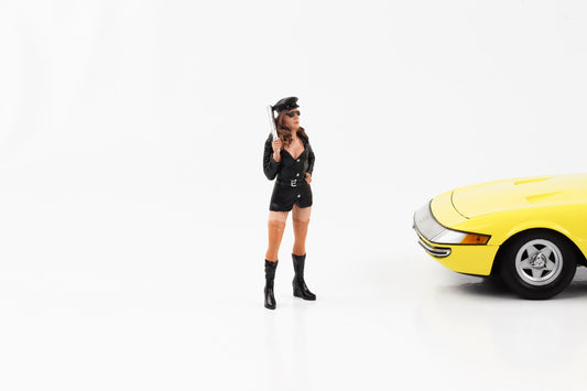 1:18 Figura sexy ufficiale di polizia Ragazza con capelli castani Figure di diorama americano