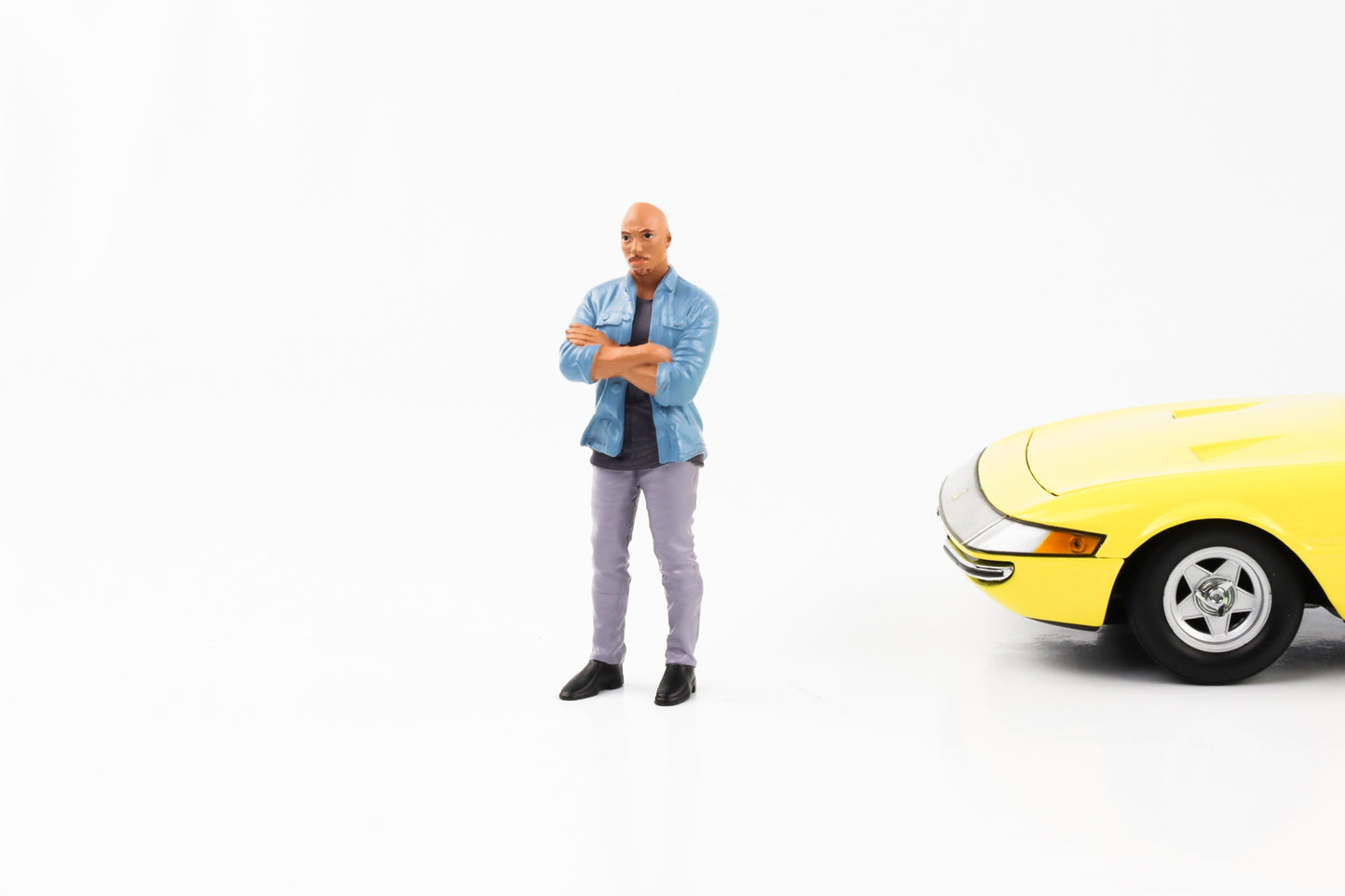 1:18 Figur Car Meet 3 Mann mit Glatze und Hemd American Diorama Figuren