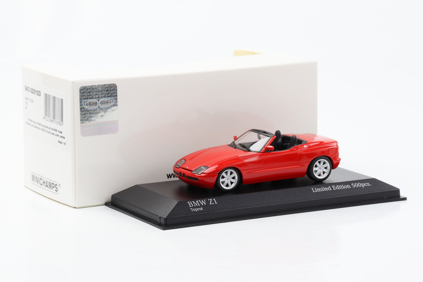 1:43 BMW Z1 Roadster rot 1991 Minichamps limited