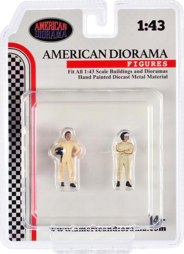 1:43 Figur Le Mans Racing Legend 60s Fahrer beige Set 2 Figuren American Diorama