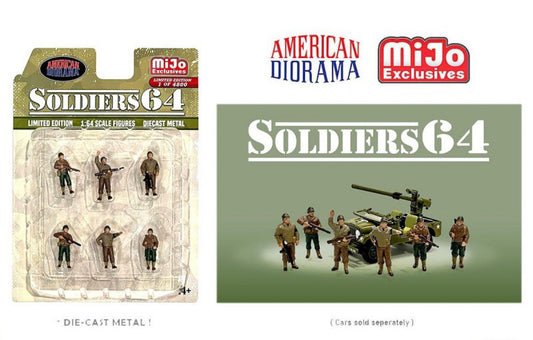 Figura 1:64 Soldado estadounidense Soldados 64 Set 6 Figura American Diorama Mijo limitada